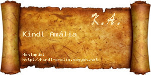 Kindl Amália névjegykártya